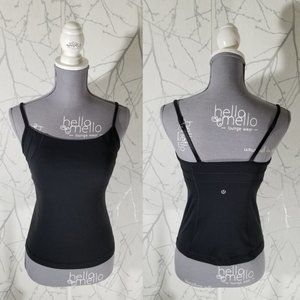 Lululemon Black Luon Strappy Half Moon Cropped Tank